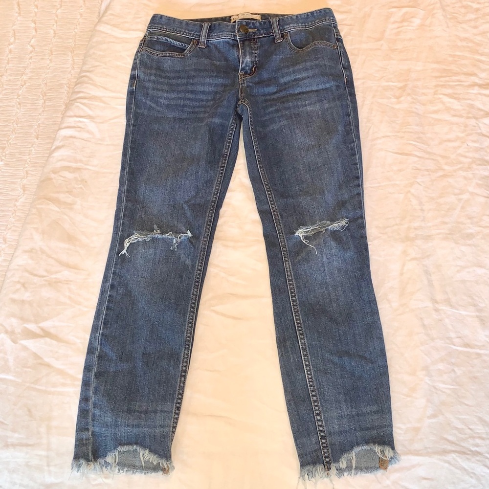 FP ankle jeans w/ holes in knees